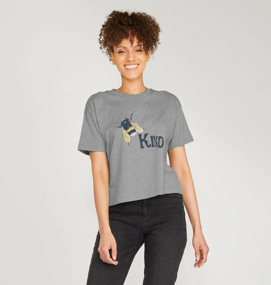 Bee Kind - Black Print - Women's Boxy T-Shirt