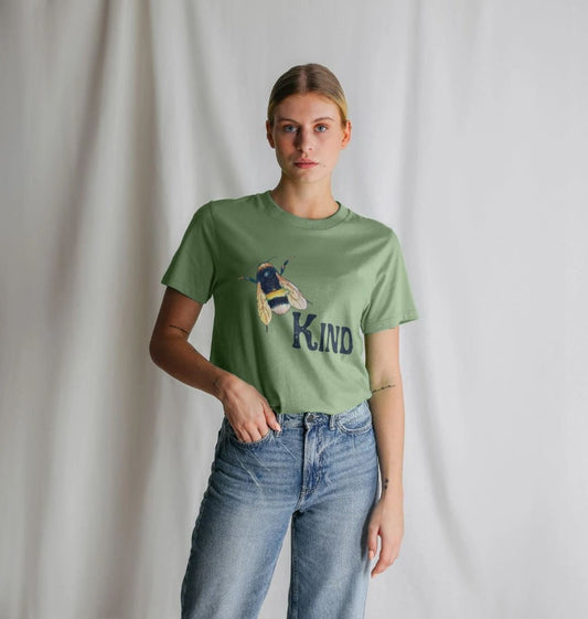 Bee Kind - Black Print - Women's Plain T-Shirt
