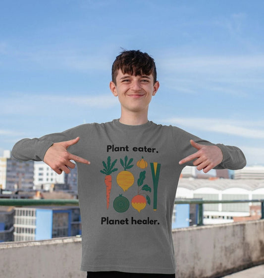 Planet Healer - Kids - Black Print - Long Sleeve Top