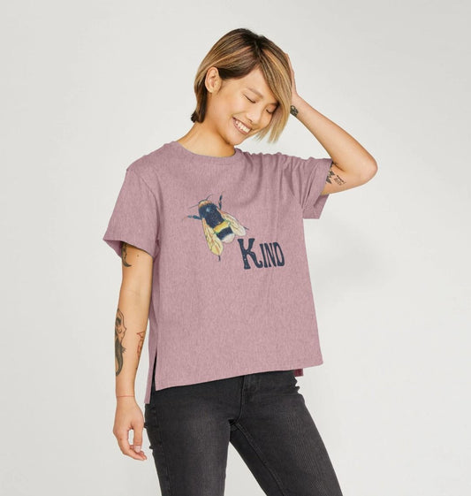 Bee Kind - Black Print - Women's Remill Relaxed Fit T-Shirt