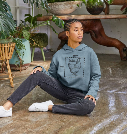The Size of My Life - Black Print - Women's Relaxed Fit Hoodie