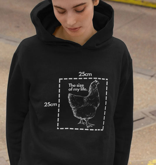 The Size of My Life - White Print - Women's Relaxed Fit Hoodie